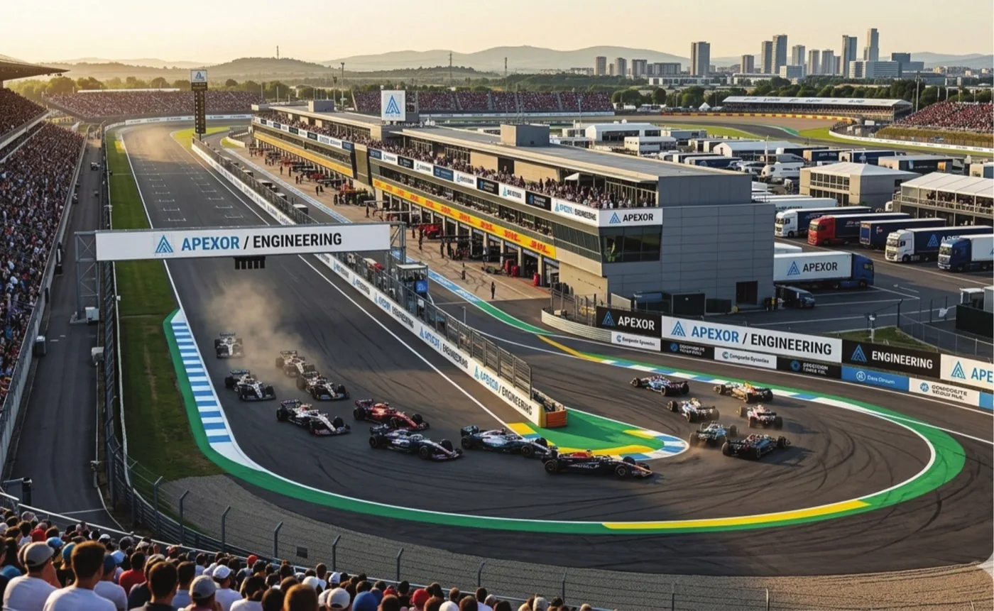 Das Titelmotiv zu Apexor mit Corporate Design und Instagram-Auftritt der Formel-1-inspirierten Marke