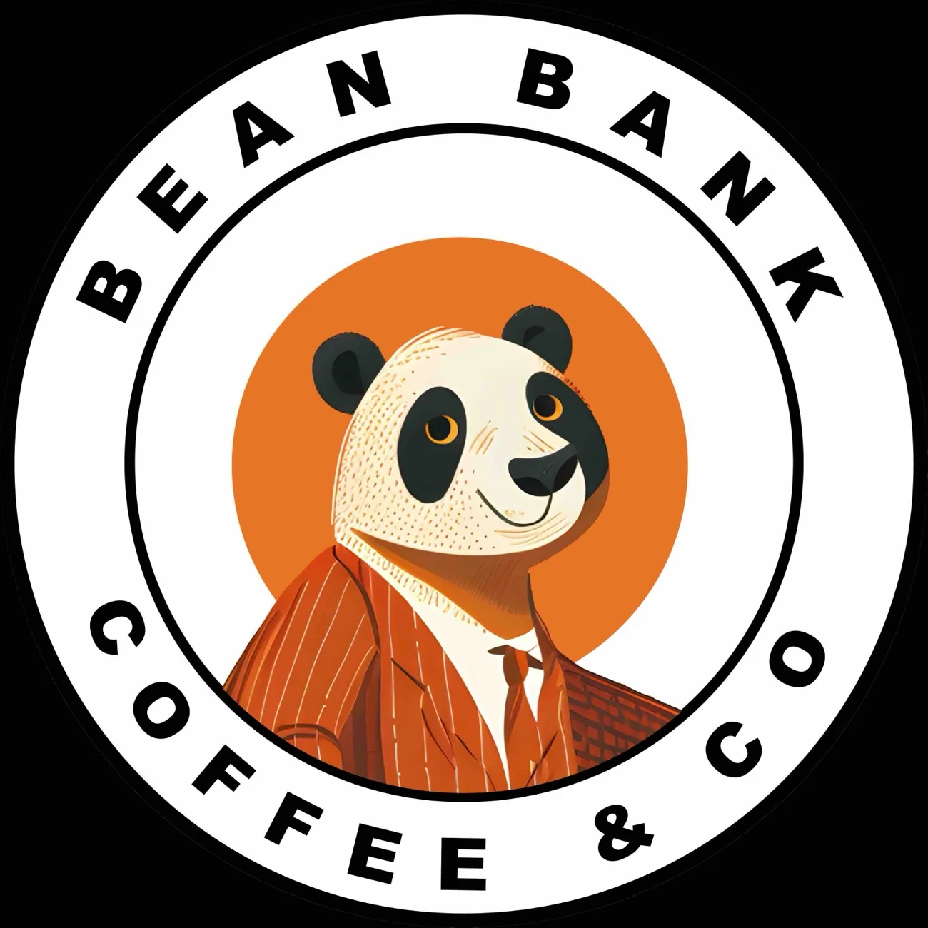 Pondu, der Panda am Kaffeeröster, als Maskottchen im Corporate Design von Bean Bank