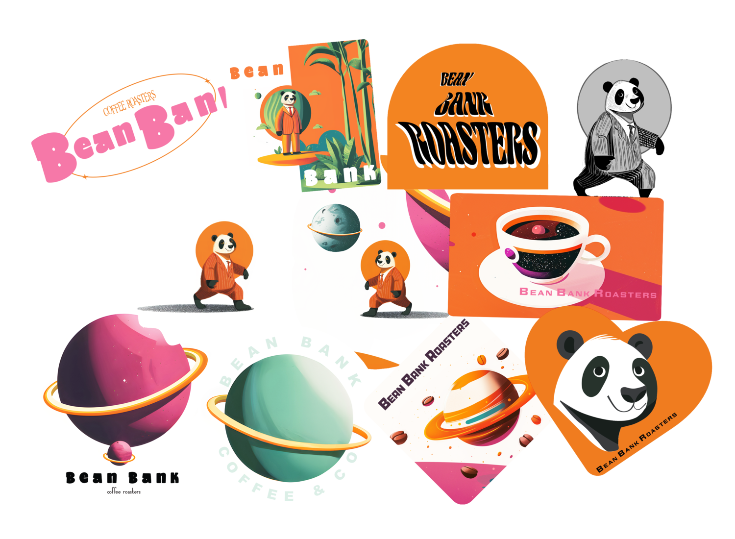 Das Stickerset von Bean Bank mit Pondu und dem orangen Planeten