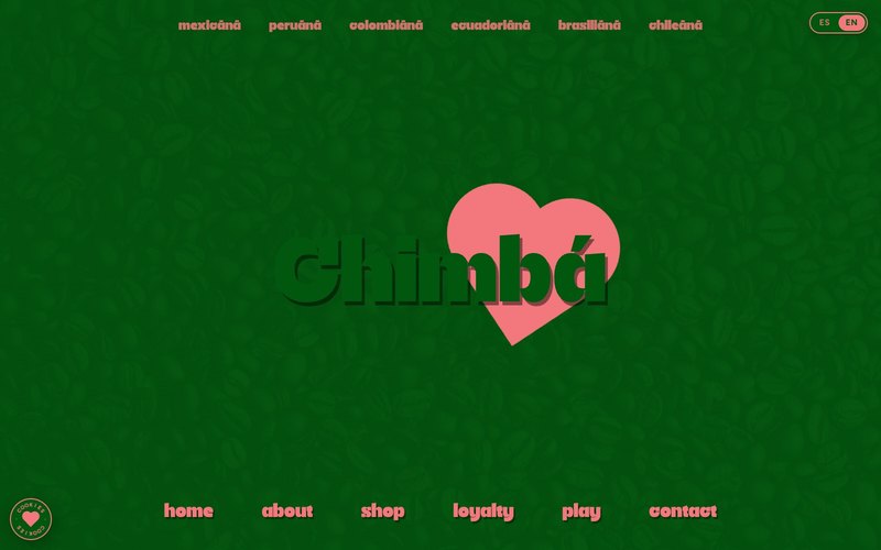 Das Titelmotiv zu Chimbá in Tiefgrün und Korallrosa mit Wortmarke und Herz