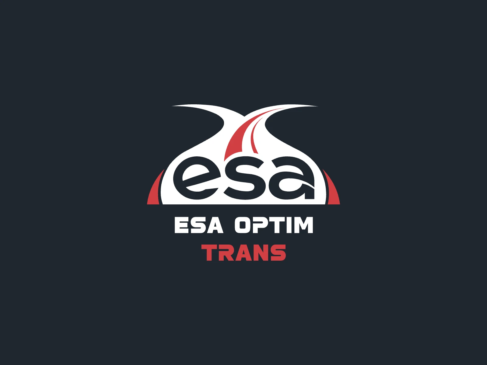 Das Logo von ESA Optim Trans in Weiß auf dunklem Grund, gestaltet von Alkeme Design