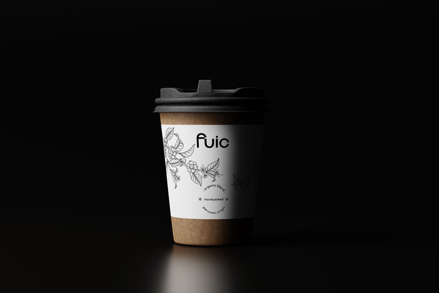 Der Becher von Fuic im warmen System aus Bernstein und Espresso