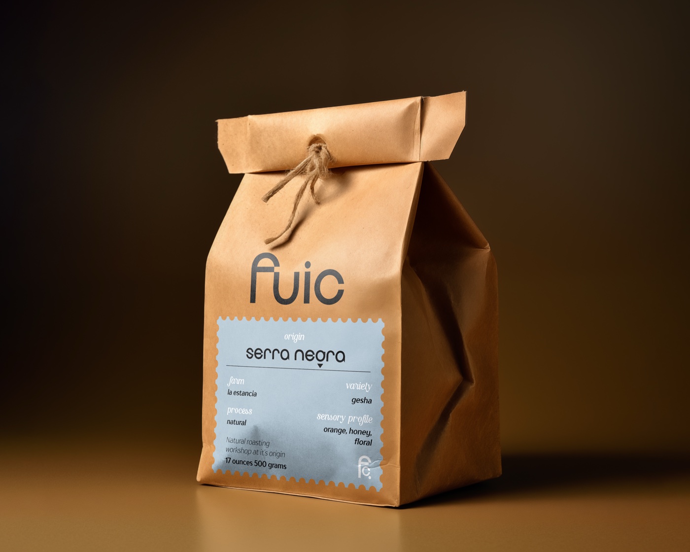 Der Beutel von Fuic mit dem Etikett Serra Negra aus der Verpackungsreihe nach Herkunft