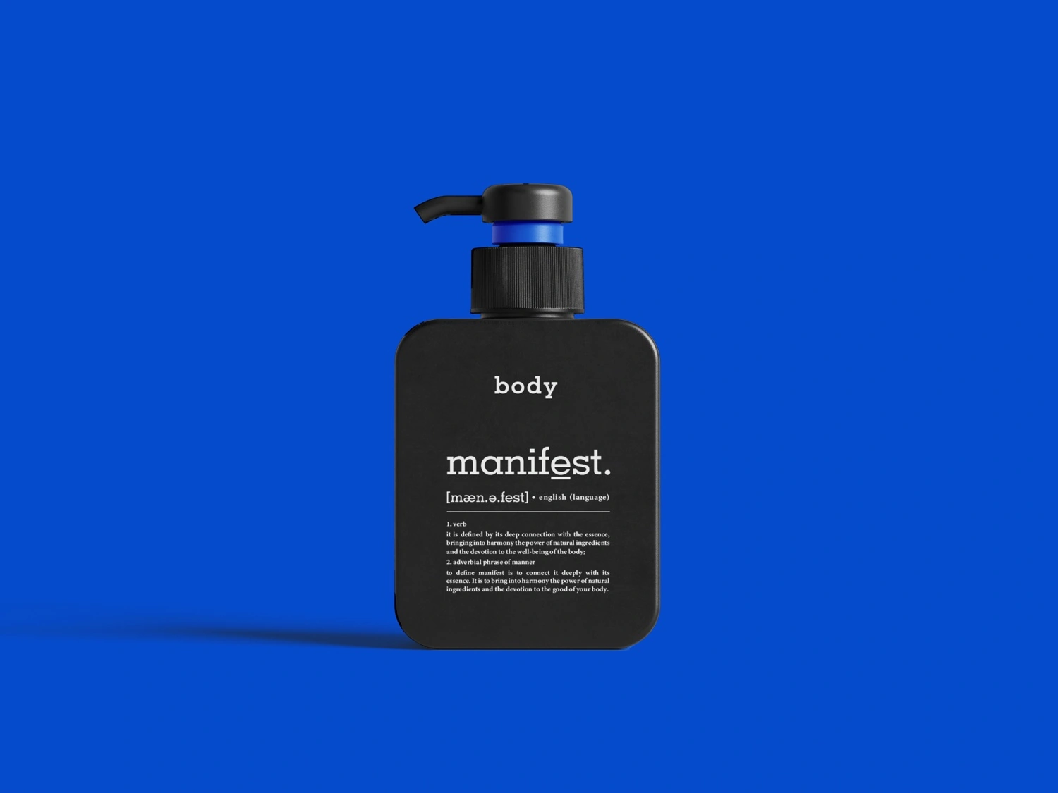 Verpackungsdesign für Manifest: Pumpflasche
