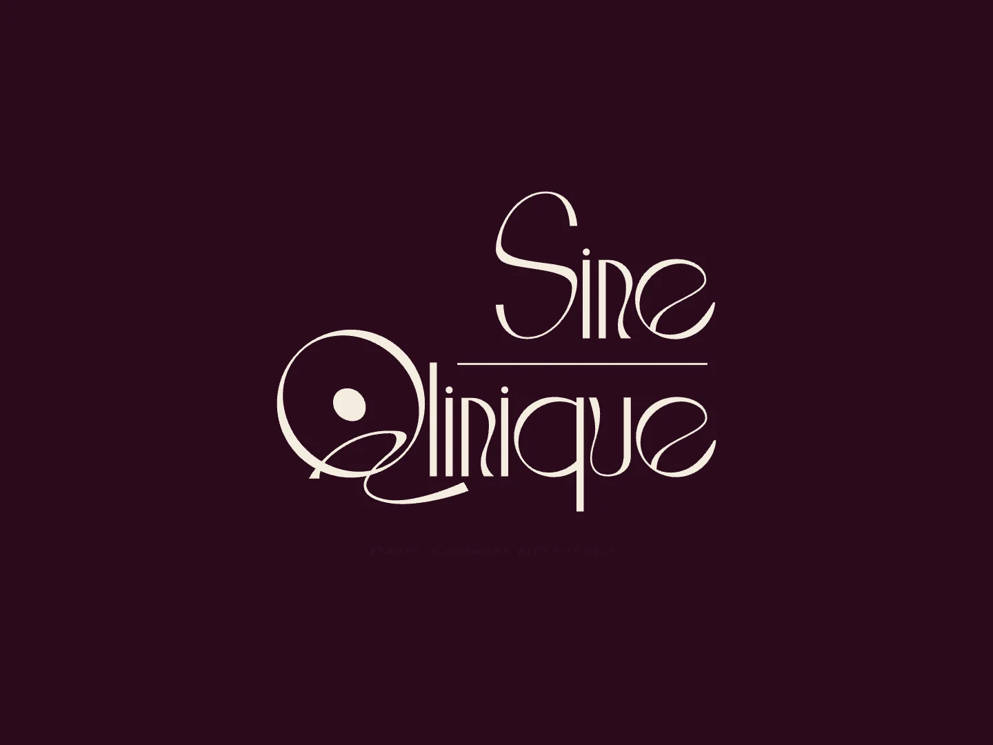 Das Intro der Website von Sine Qlinique, in dem sich das Logo Strich für Strich selbst schreibt